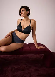 Stringtrosa i ett glansigt material med hög midja (2-pack), bonprix