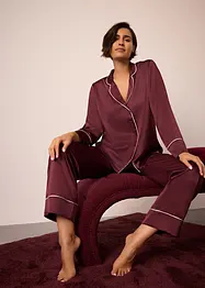 Vävd satinpyjamas, bonprix