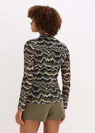 Långärmad topp i mjuk mesh, bonprix