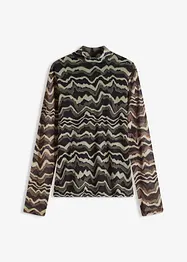 Långärmad topp i mjuk mesh, bonprix