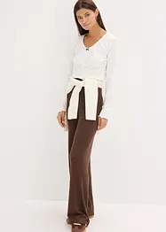 Stickad byxa av mjuk viskosmix, bonprix