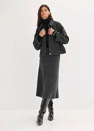 Stickad kjol i midilängd, bonprix