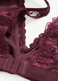 Ribbstickad bralette med ekologisk bomull och spets, bonprix