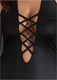 Halterneckklänning med wetlook, bonprix