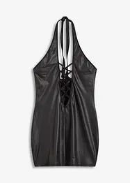 Halterneckklänning med wetlook, bonprix