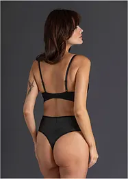 Stringbody ouvert med wetlook, bonprix