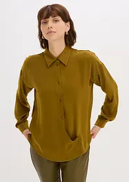 Skjortblus i följsam satin, bonprix