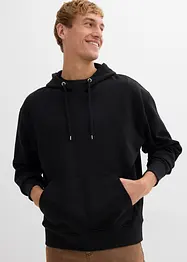 Sweatshirt med huva i ekologisk bomull, avslappnad passform, bonprix