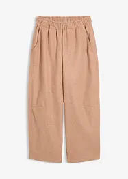 Byxa i barrel-modell med yllelook, bonprix