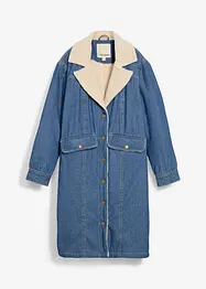 Vinterkappa i denim med varmt teddyfoder, bonprix