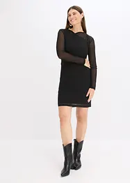 Jerseyklänning i mesh, bonprix