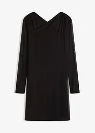 Jerseyklänning i mesh, bonprix