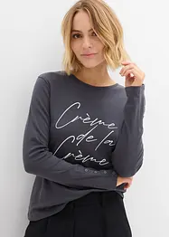 Långärmad topp i ren bomull, bonprix