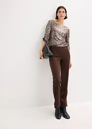 Topp med glansigt leopardmönster, bonprix