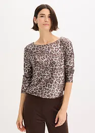 Topp med glansigt leopardmönster, bonprix