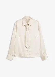 Satinblus med avtagbar slips (2 delar), bonprix