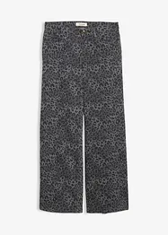 Leopardmönstrad twillbyxa med vida ben, bonprix