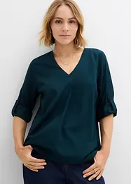 Dra på-blus i följsam viskos, bonprix