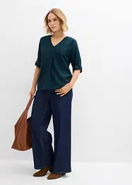 Dra på-blus i följsam viskos, bonprix