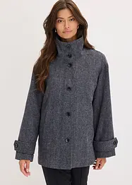 Lång skepparjacka med yllelook, bonprix