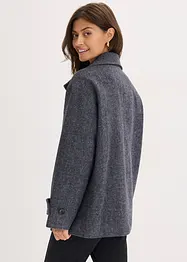 Lång skepparjacka med yllelook, bonprix
