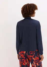 Knytblus i följsam satin, bonprix