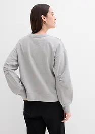 Sweatshirt med vid, ribbad krage av ekologisk bomull, bonprix