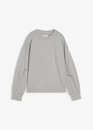 Sweatshirt med vid, ribbad krage av ekologisk bomull, bonprix
