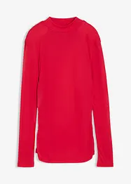 Ribbstickad topp med rynk, bonprix