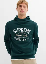 Sweatshirt med huva i mjuk bomullsmix, bonprix