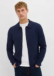 Finstickad cardigan med merinoull, smal passform, bonprix