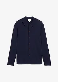Finstickad cardigan med merinoull, smal passform, bonprix