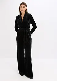Jerseyjumpsuit i mjuk sammet, bonprix