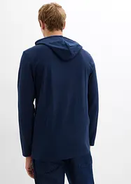 Långärmad T-shirt med huva i ekologisk bomull, bonprix