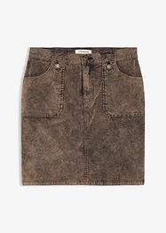 Kort manchesterkjol med tvättad look, bonprix