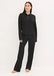 Ribbstickad topp och byxa i oversizemodell, bonprix