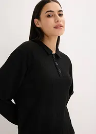 Ribbstickad topp och byxa i oversizemodell, bonprix