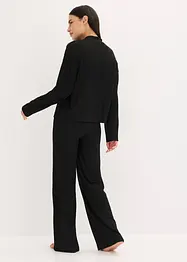 Ribbstickad byxa och topp i oversizemodell, bonprix