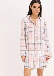 Vävt nattlinne i flanell med knappslå, bonprix