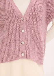 Stickad väst med dekorativa knappar, bonprix