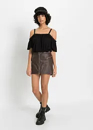 Cold shoulder-topp i mjuk viskos, bonprix