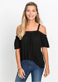Cold shoulder-topp i mjuk viskos, bonprix
