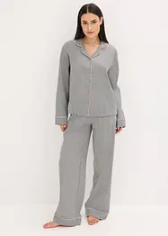 Pyjamas av vävd flanell med fiskbensmönster, bonprix