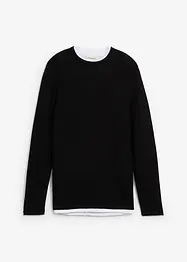 Tröja i bomullsmix med 2-i-1-look, bonprix