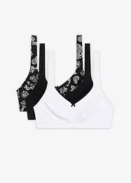 BH utan bygel, med ekologisk bomull (3-pack), bonprix