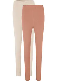 Stretchleggings med ekologisk bomull (2-pack), bonprix