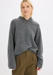 Finstickad tröja med huva, bonprix