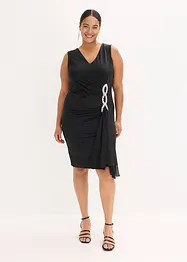 Jerseyklänning med strassapplikation, bonprix