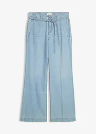 Wide Leg Jeans medelhög midja och skärp, bonprix