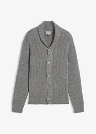 Cardigan med ribbstickat mösnter, bonprix